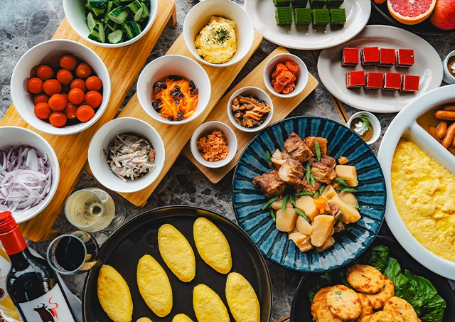 An example of a breakfast buffet