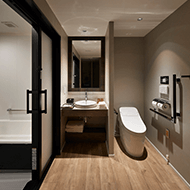 Universal Double /<br>Bathroom, toilet with washing machine, sink