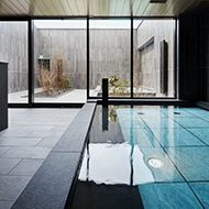 Large public bath on the top 13th floor