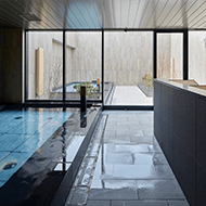 Large public bath on the top 13th floor