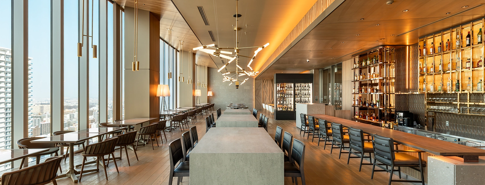 Interior view of "MoonLight Hokkaido Bistro & Bar" on the 26th floor