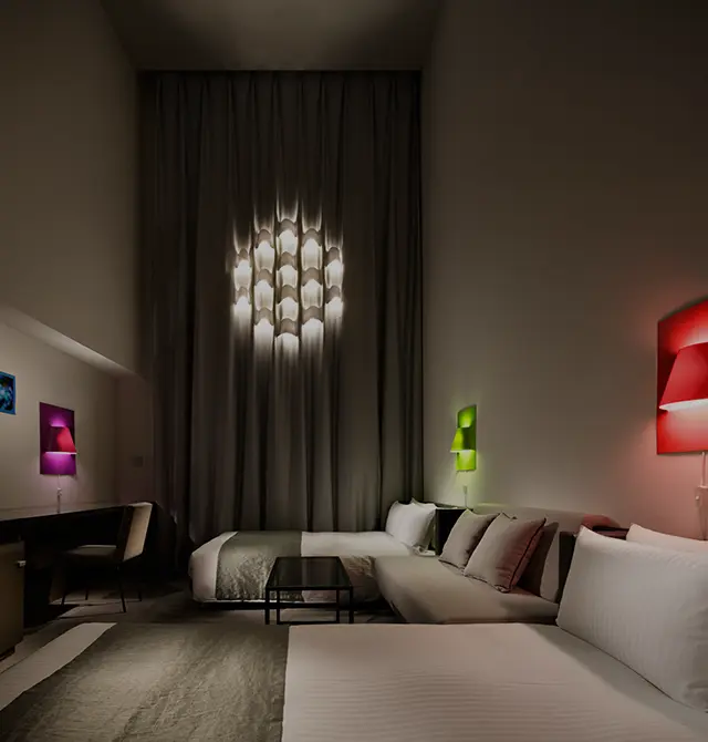 Relaxing rooms with different room types