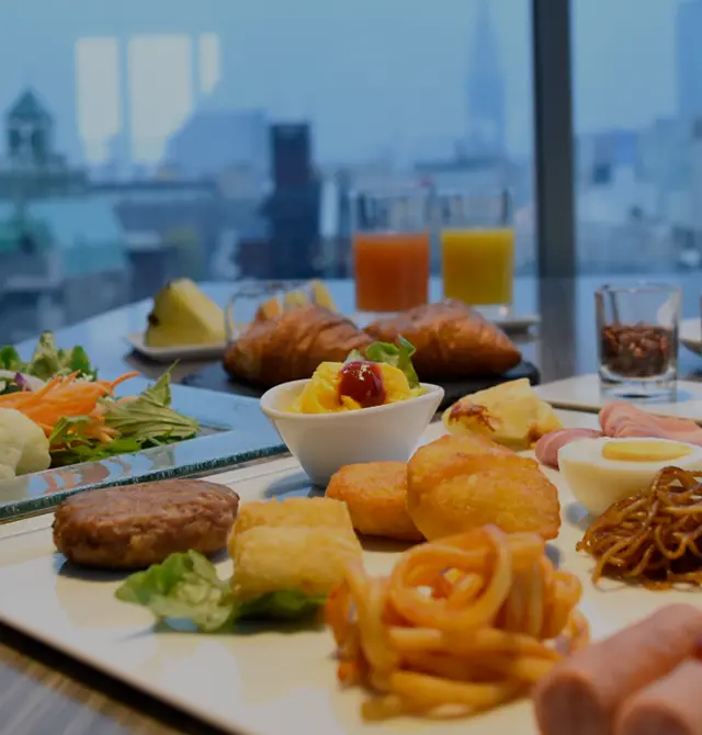 Breakfast buffet with over 30 Japanese and Western dishes to choose from