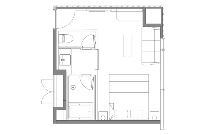 Floor plan of Executive double windows