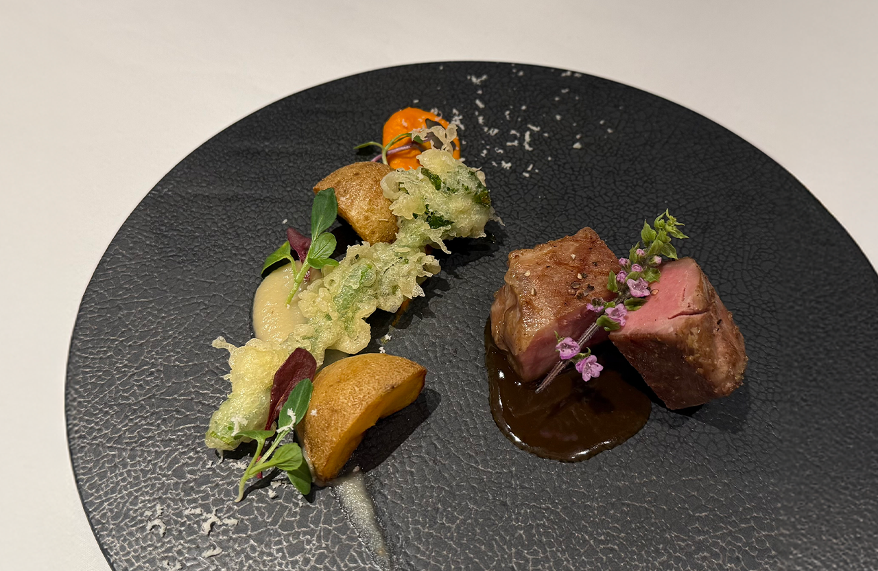 A Japanese-French course featuring ingredients from Hokkaido.
